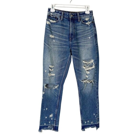 Abercrombie & Fitch Denim - Abercrombie Fitch Annie High Rise Girlfriend Jeans Womens Size 25 Ankle Destoyed